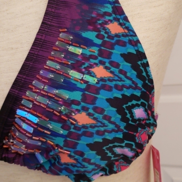 Purple Multicolored Bikini Top NWT - Picture 8 of 10